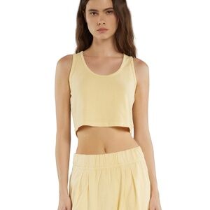 LES TIEN Kerry Crop Tank  Kerry Crop Tank XS Electric Dijon
